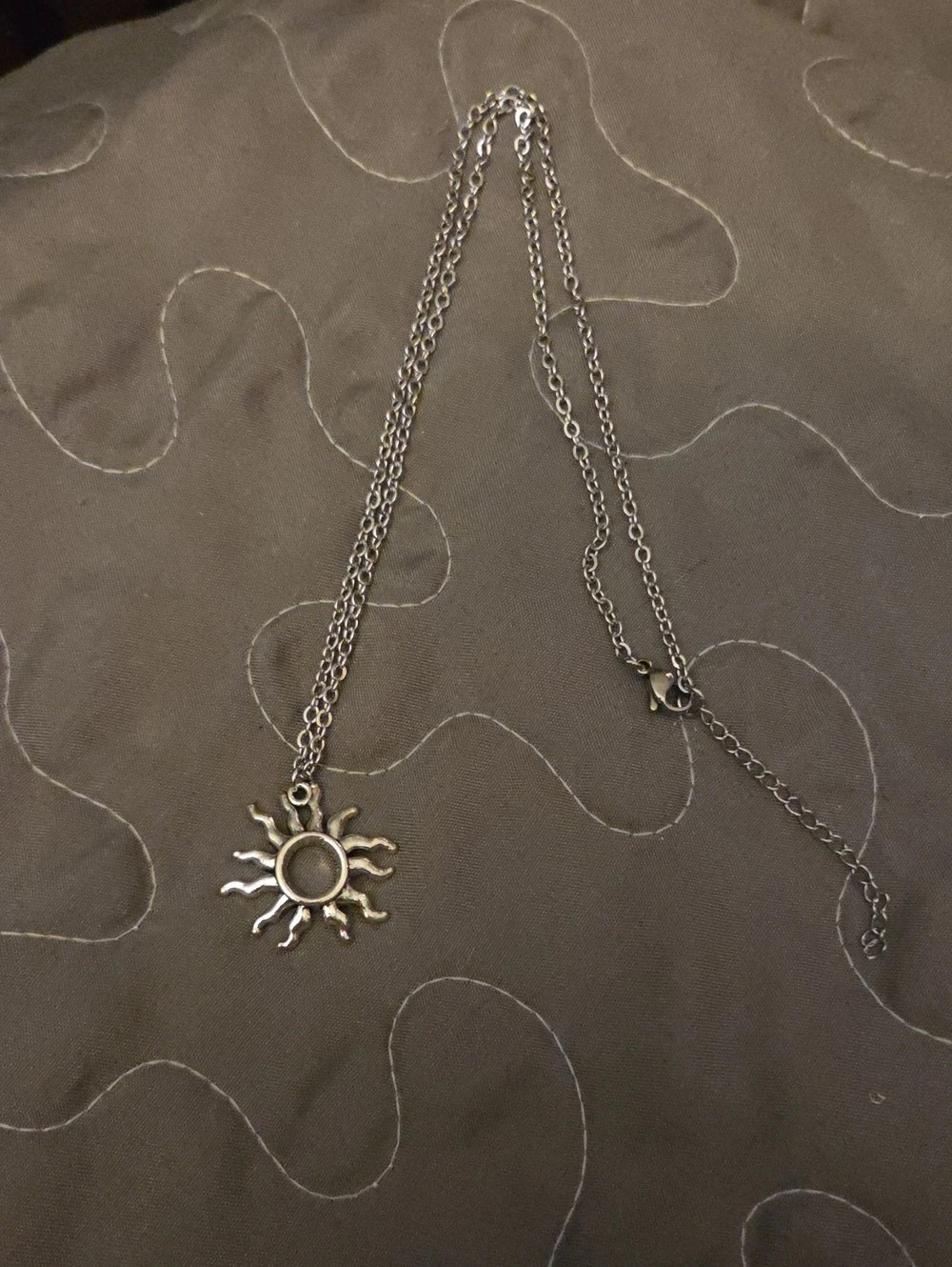 Sun Pendant Chain Necklace in Silver